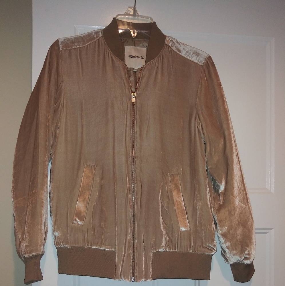 Madewell velvet bomber jacket